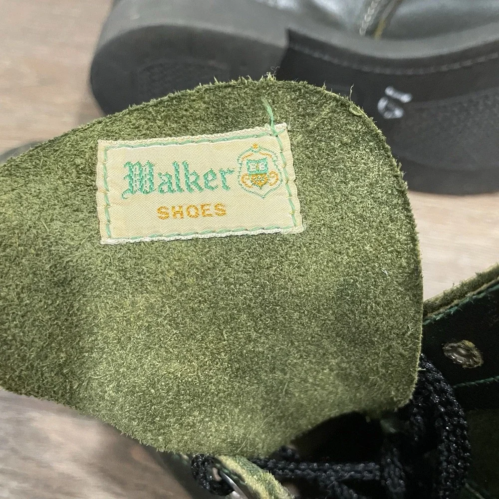 Walker Shoes Green VTG Lace Up Boots Forest Outdoor Gorpcore Granola